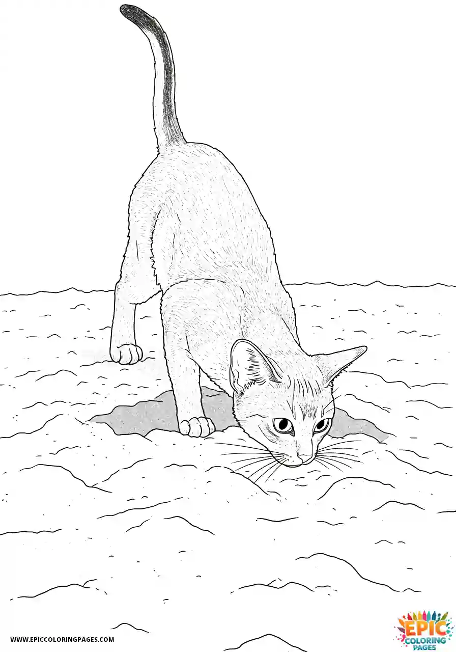 Abyssinian Cat Abyssinian cat cartoon doing massive digging
