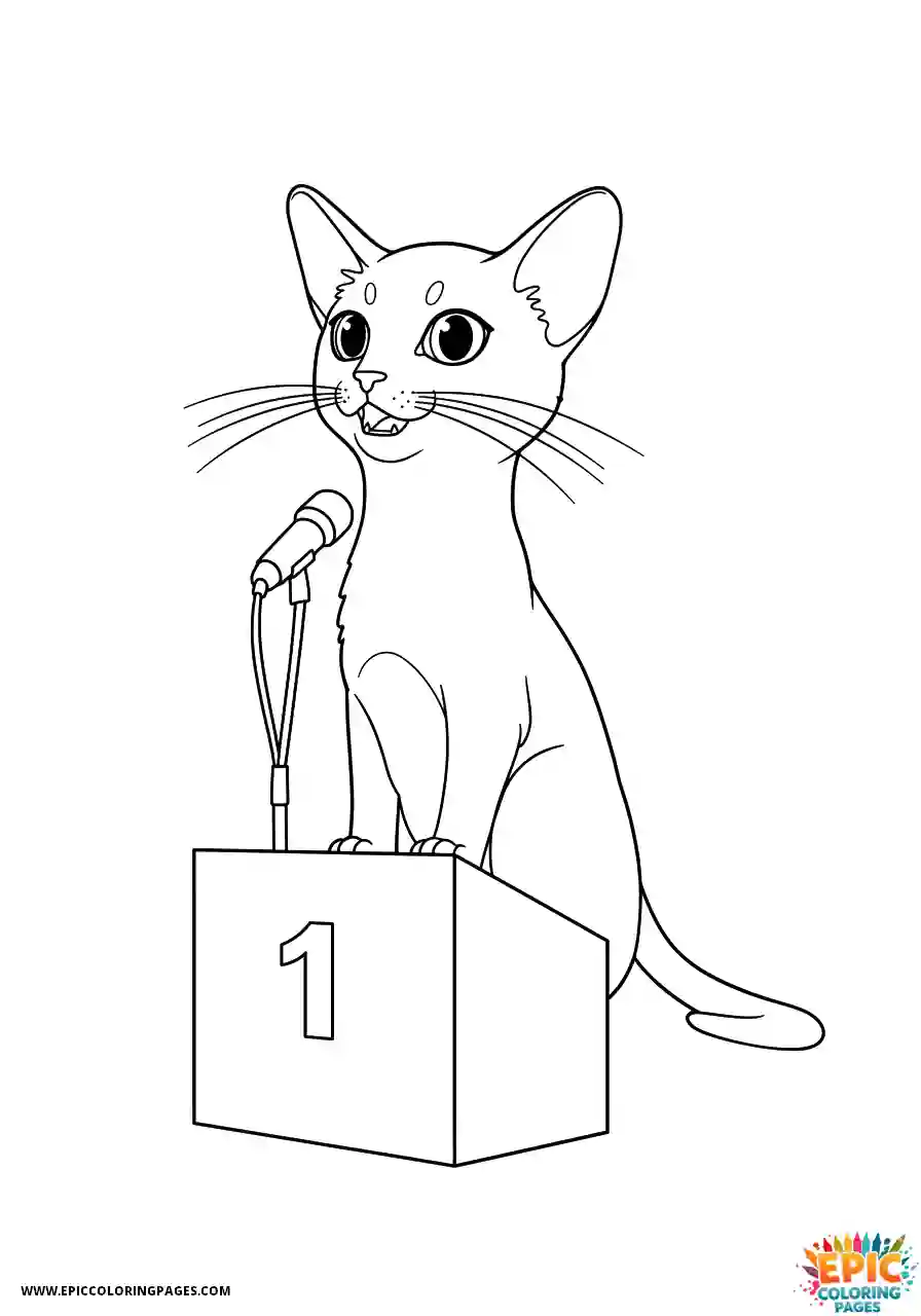 Abyssinian Cat Abyssinian cat cartoon giving dramatic speech