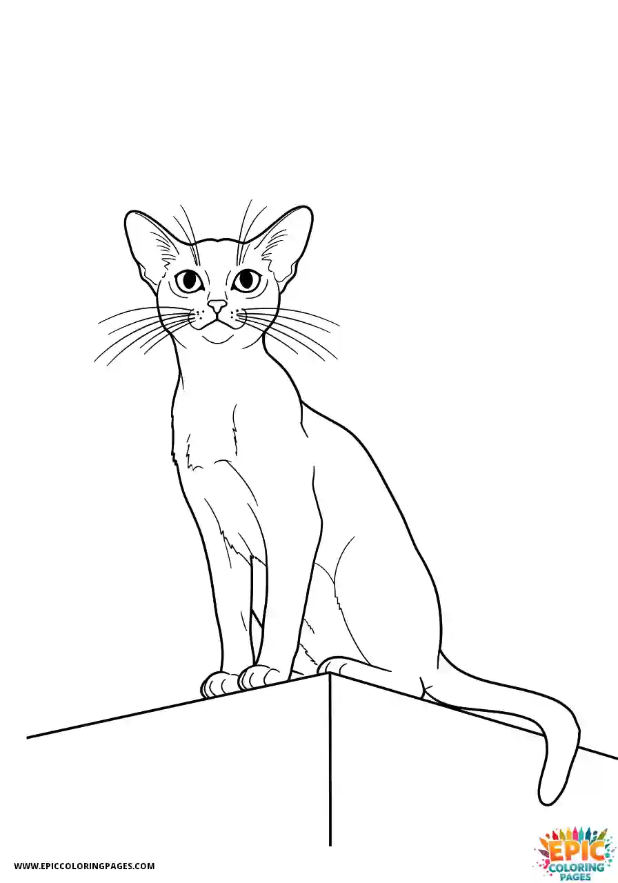Abyssinian Cat Abyssinian cat cartoon as king of castle