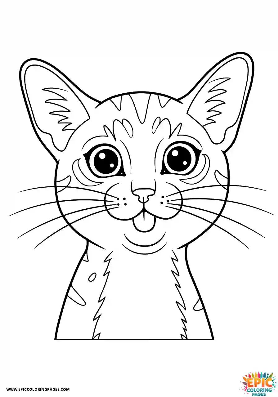 Abyssinian Cat Abyssinian cat cartoon making silly face with tongue out