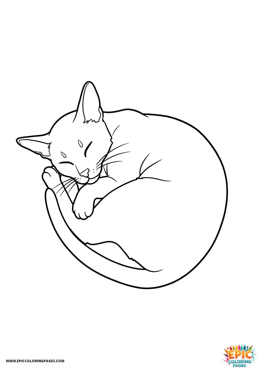 Abyssinian Cat Abyssinian cat cartoon napping in sunbeam
