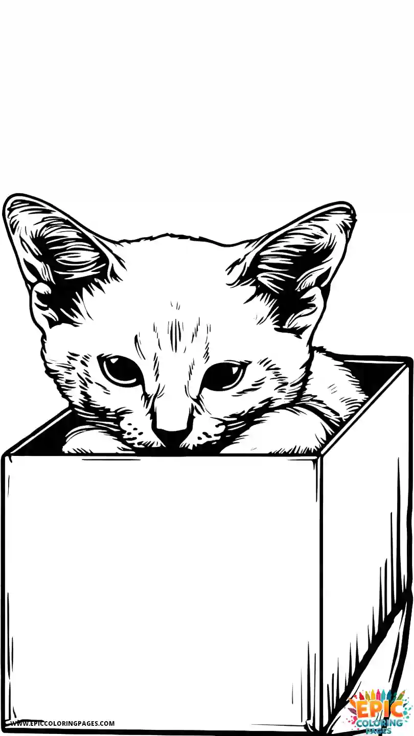 Abyssinian Cat Abyssinian cat cartoon playing in box
