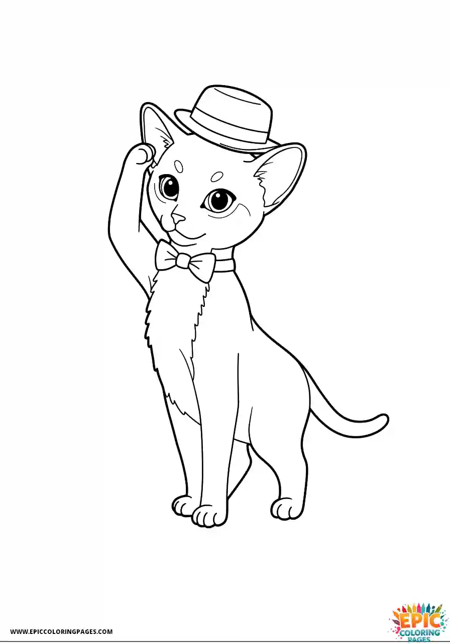 Abyssinian Cat Abyssinian cat cartoon standing on two legs