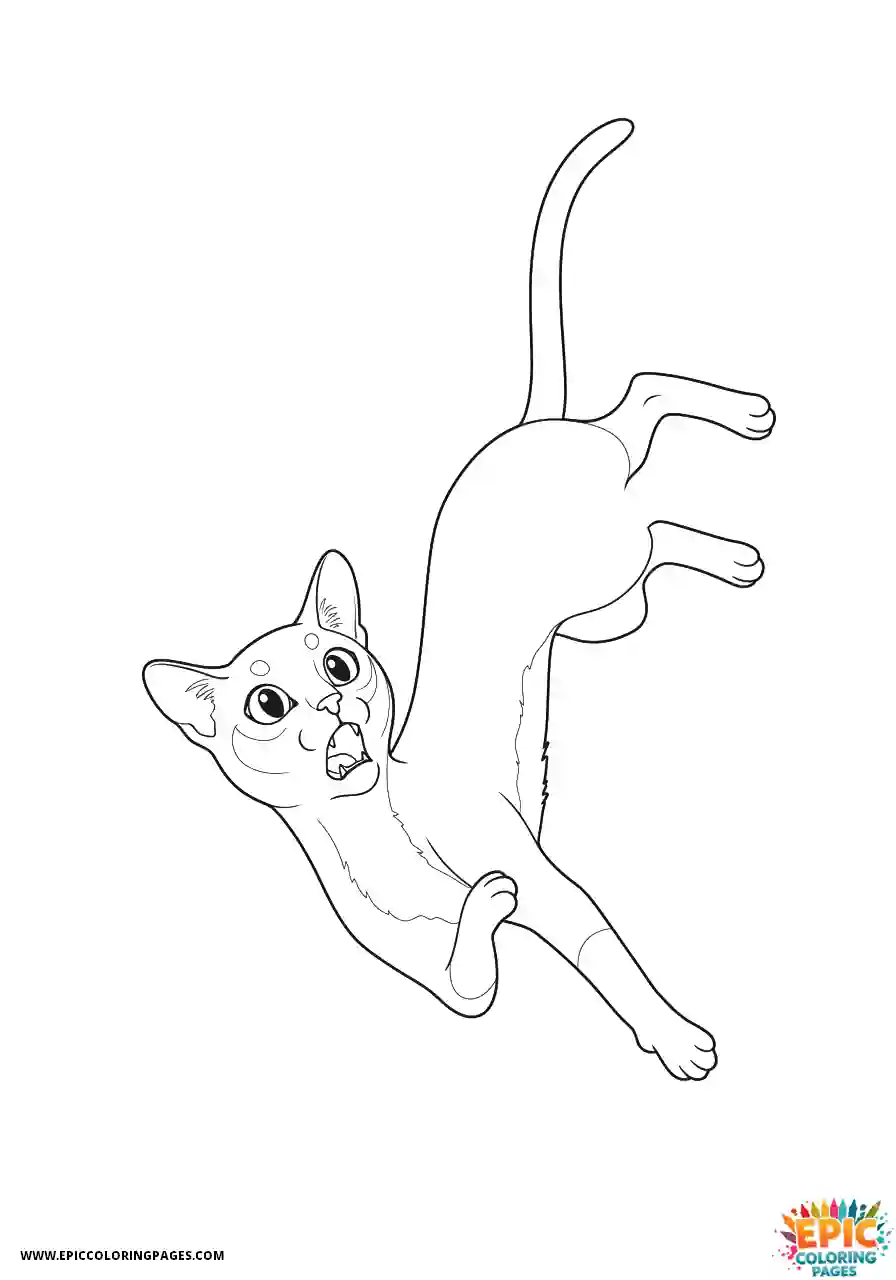 Abyssinian Cat Abyssinian cat cartoon taking dramatic fall