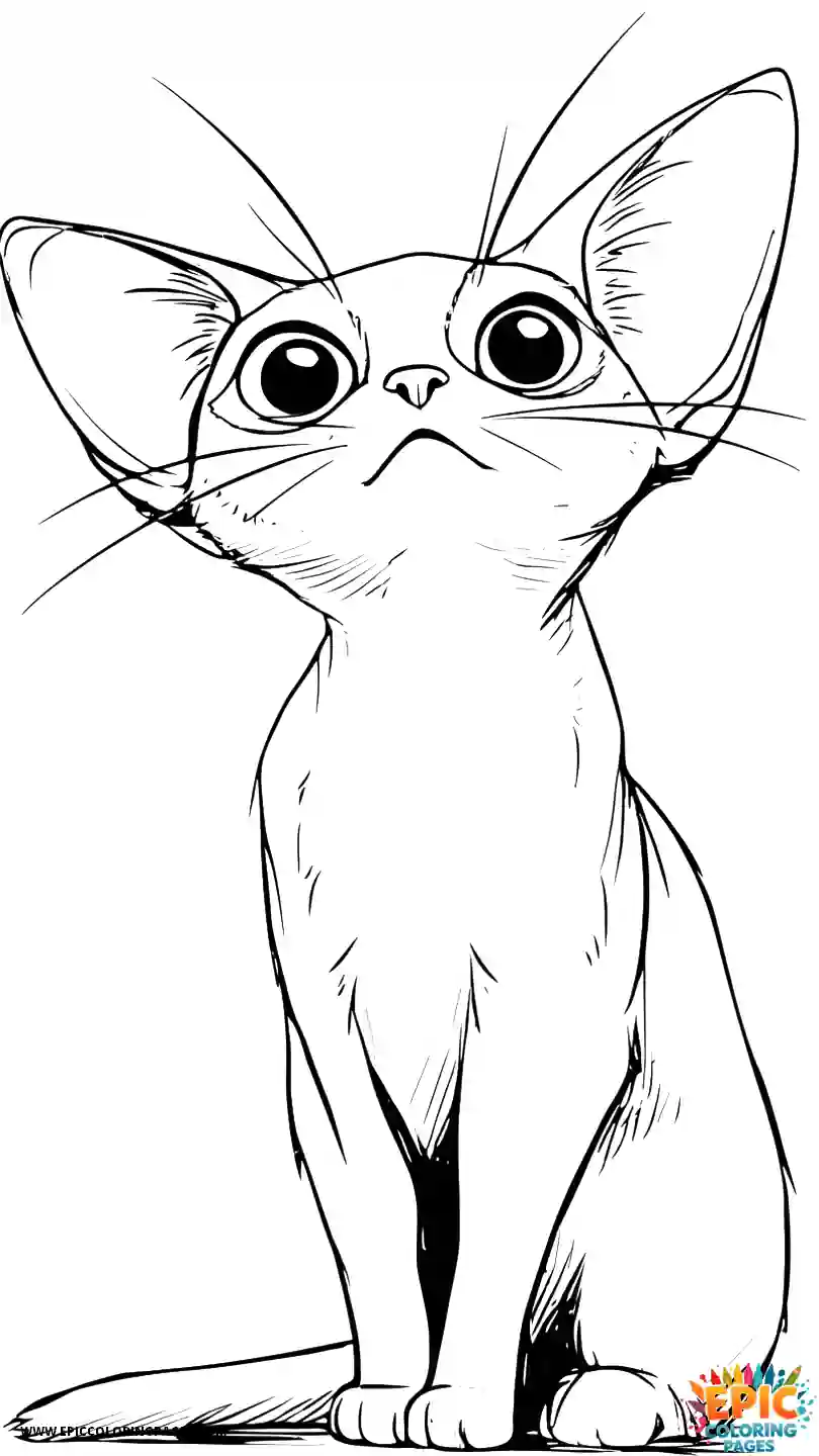 Abyssinian Cat Abyssinian cat chibi with shocked face