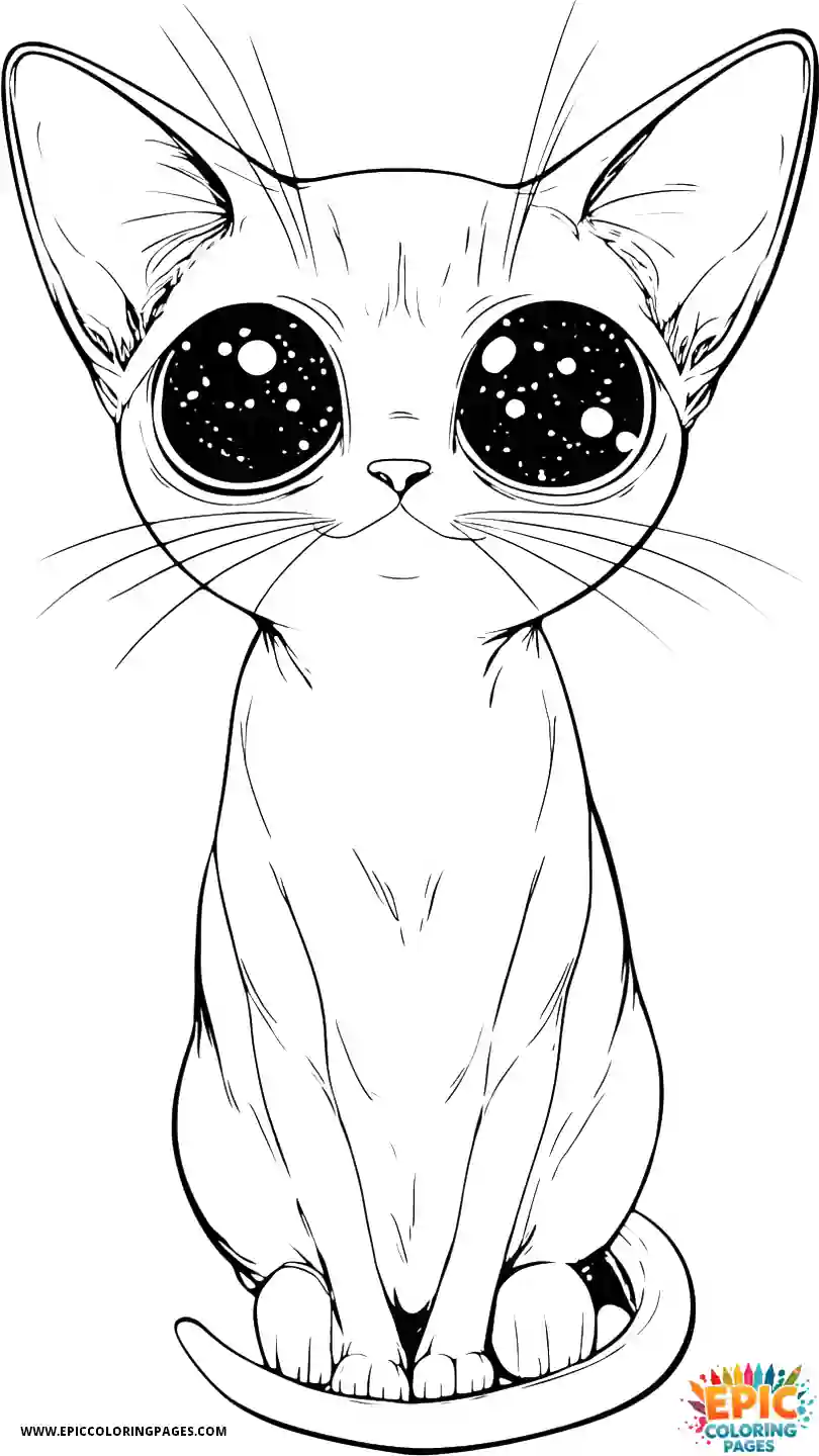 Abyssinian Cat Abyssinian cat kawaii with big sparkling eyes