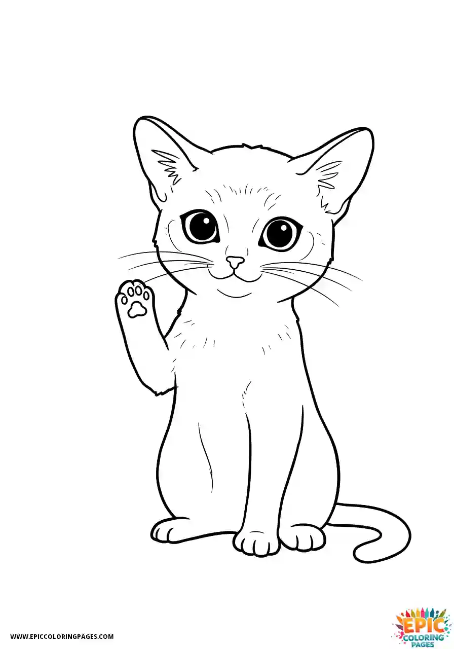 Abyssinian Cat Abyssinian cat kawaii doing high five