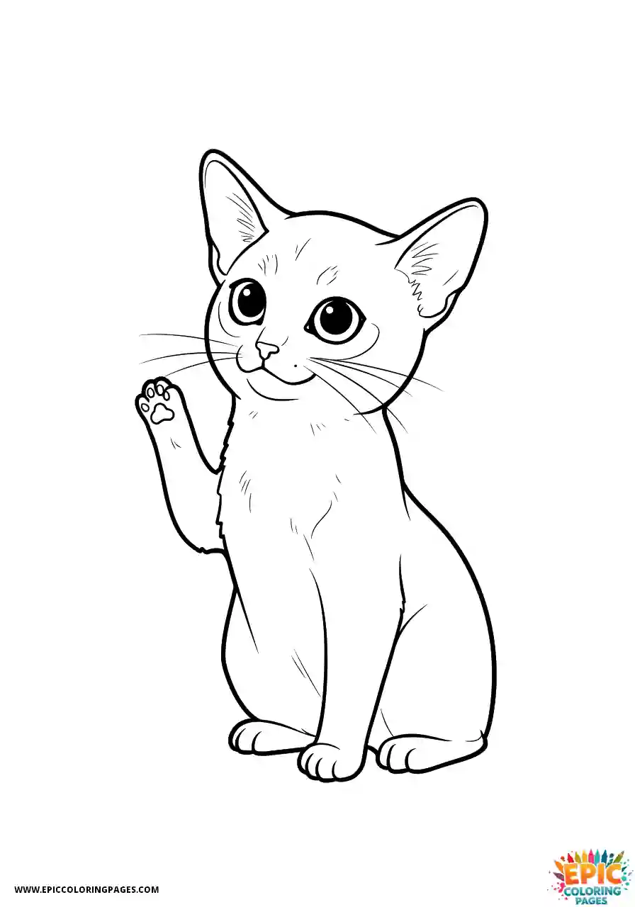 Abyssinian Cat Abyssinian cat kawaii doing tiny paw high five
