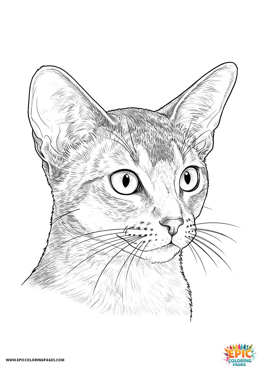 Abyssinian Cat Abyssinian cat realistic with alert listening ears