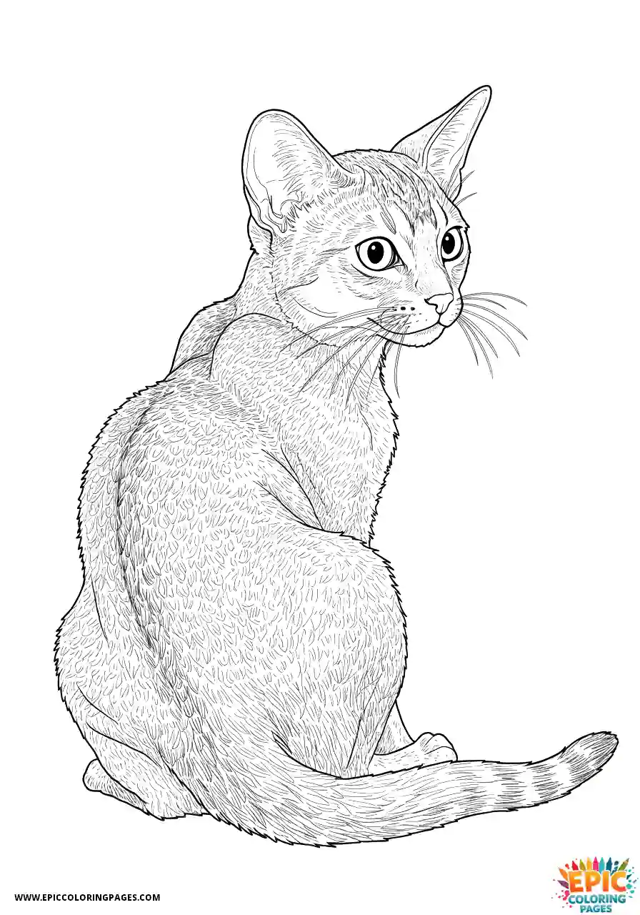 Abyssinian Cat Abyssinian cat realistic gracefully looking over shoulder
