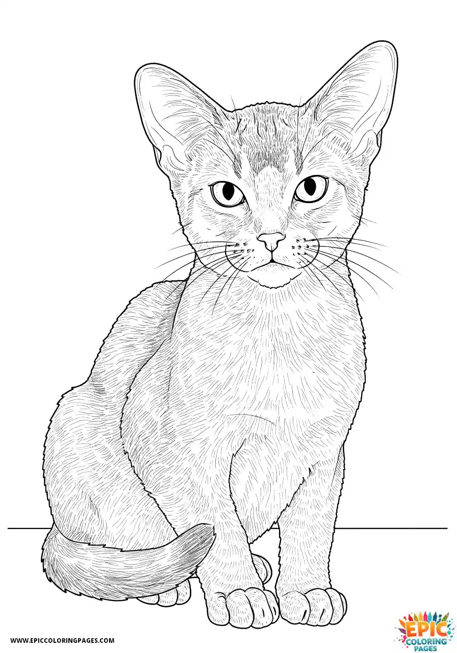Abyssinian Cat Abyssinian cat realistic looking thoughtful solving problem