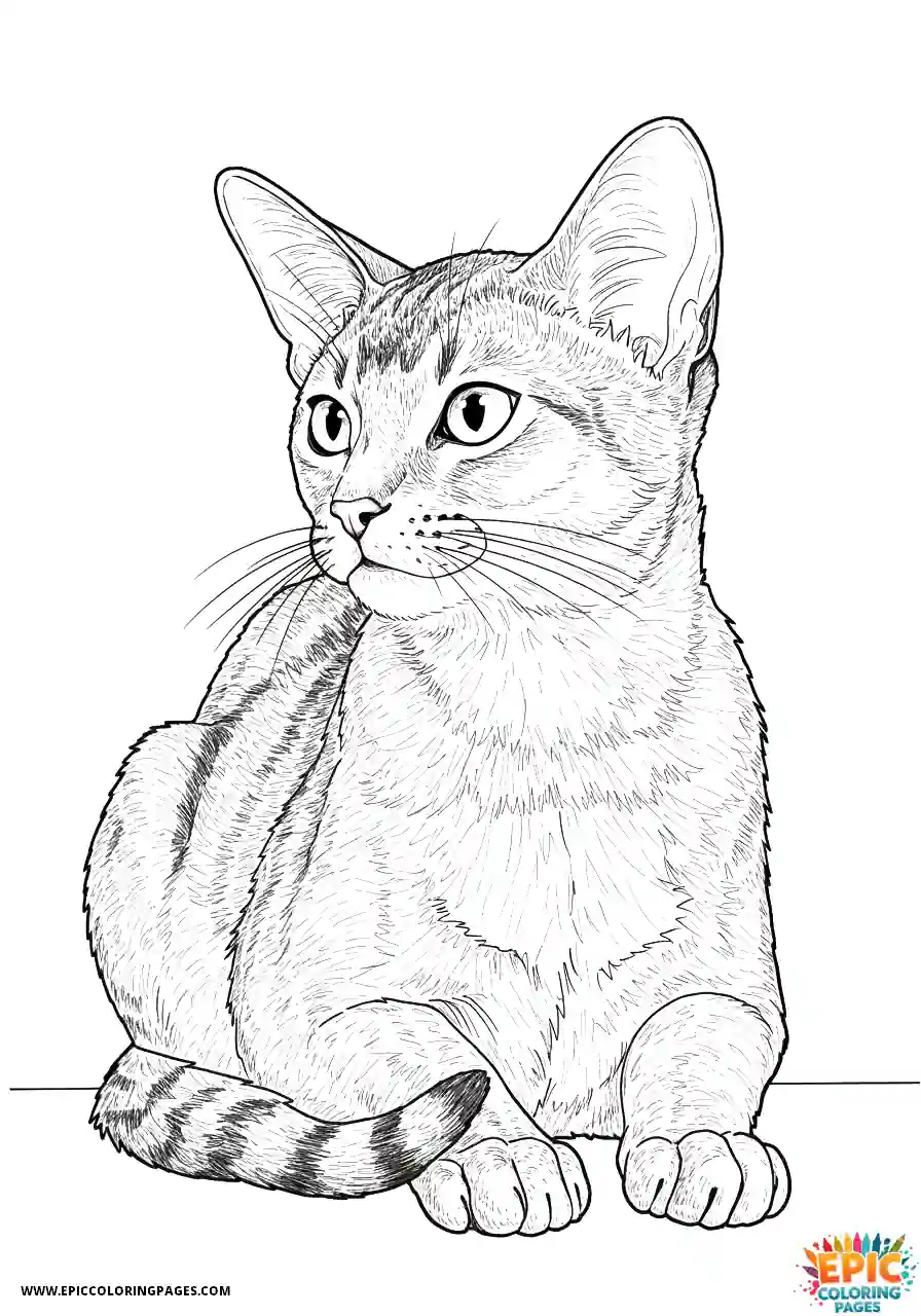 Abyssinian Cat Abyssinian cat realistic in moment of calm