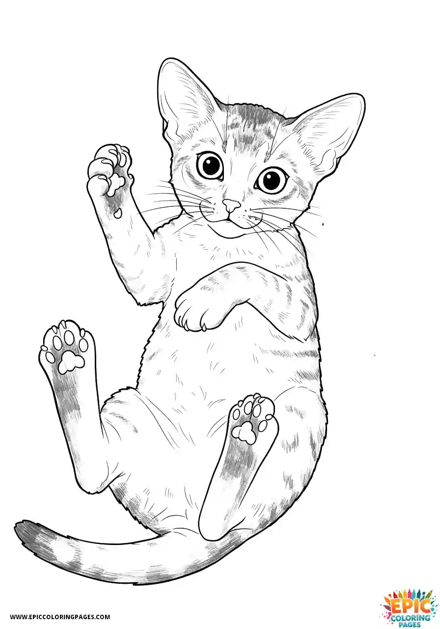 Abyssinian Cat Abyssinian cat realistic rolling kitten