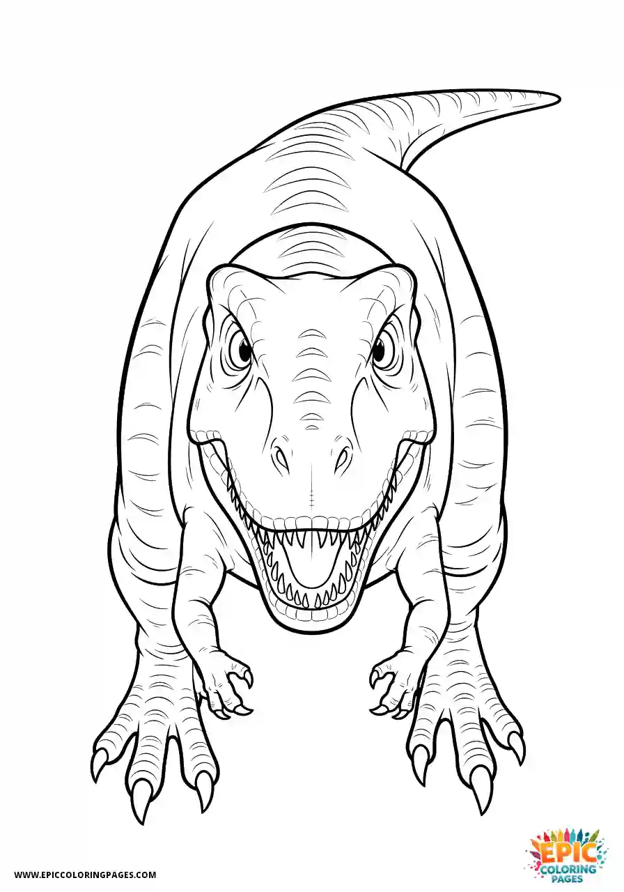 Allosaurus Adorable allosaurus anime style aerial view
