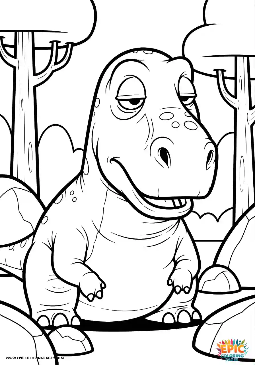 Allosaurus Allosaurus 3d animation style tired face