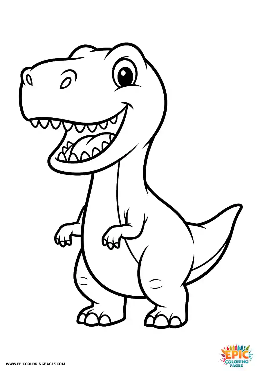 Allosaurus Allosaurus line art happy face