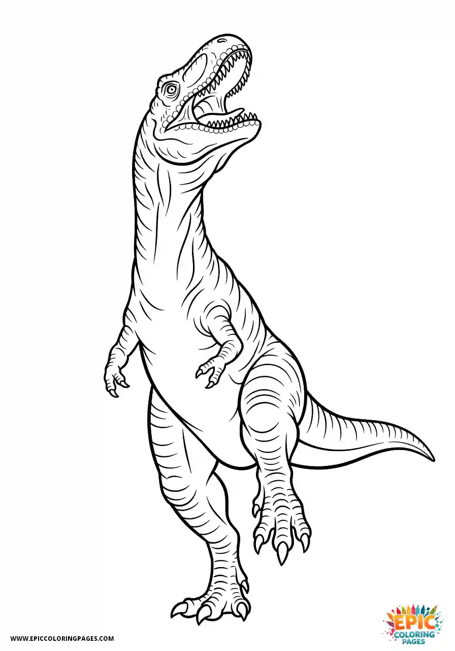 Allosaurus Allosaurus line art winning pose