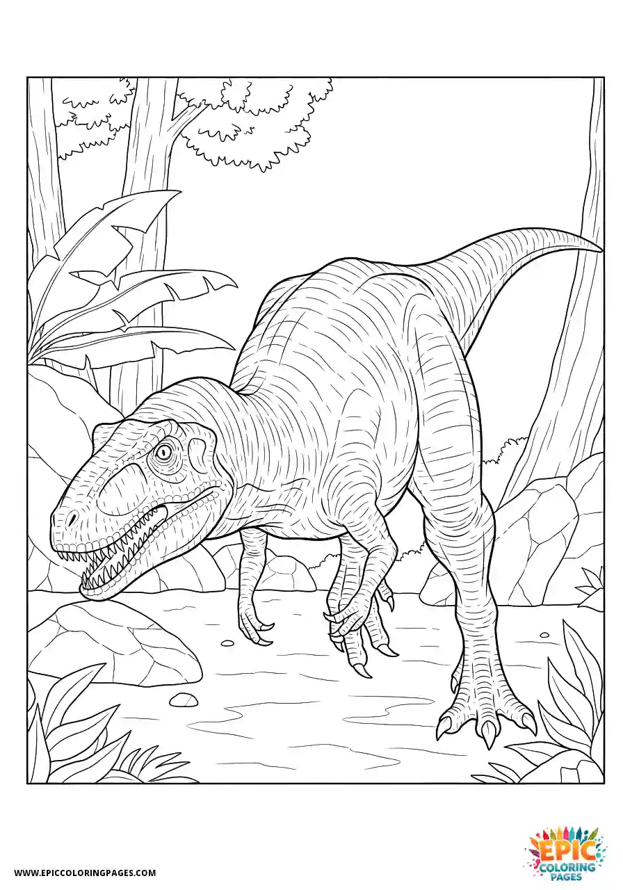 Allosaurus Allosaurus manga style hunting pose