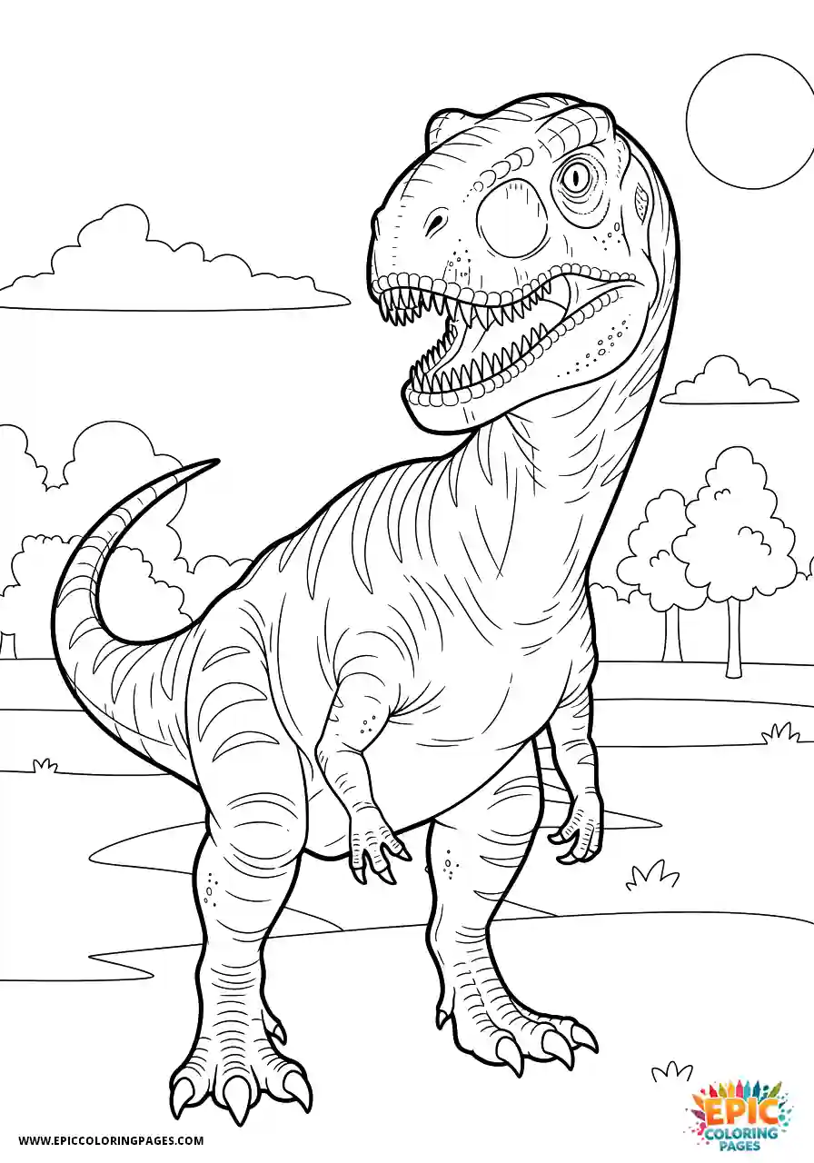 Allosaurus Allosaurus realistic style playing happily