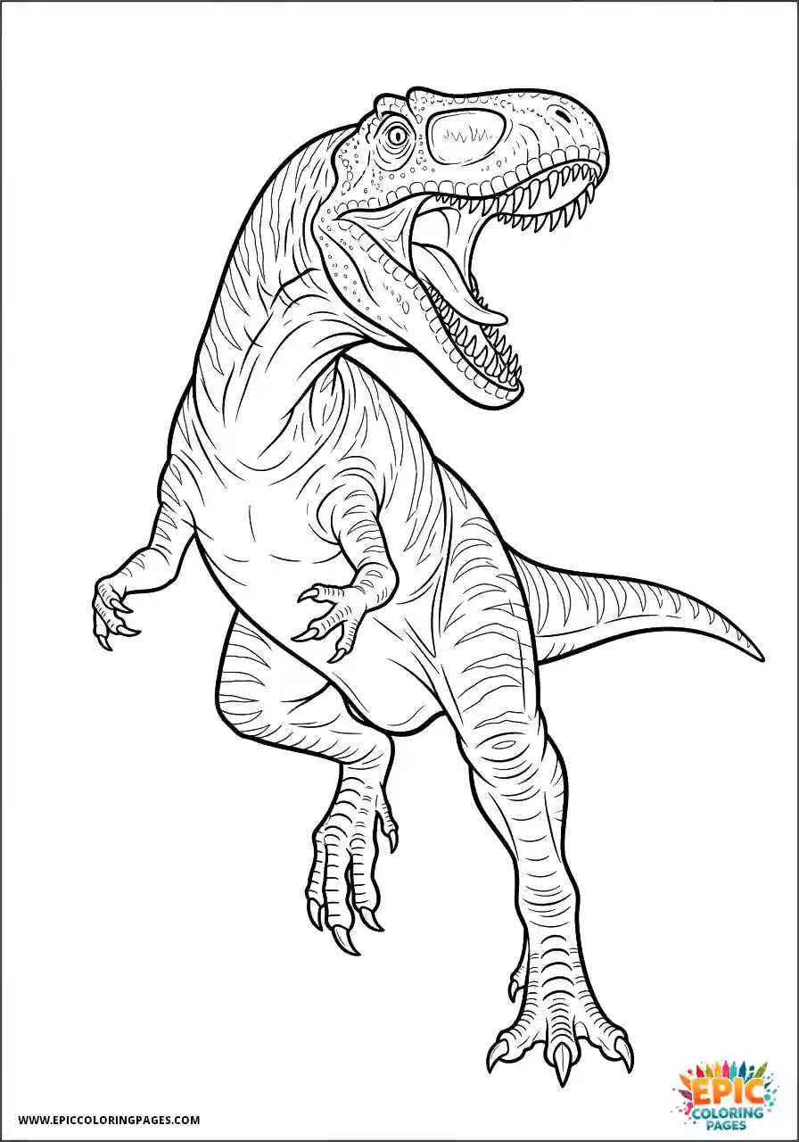 Allosaurus Allosaurus realistic style pouncing pose