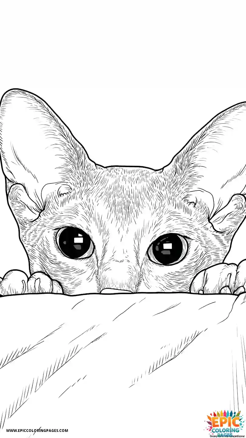Abyssinian Cat Cute Abyssinian cat cartoon peeking over sofa