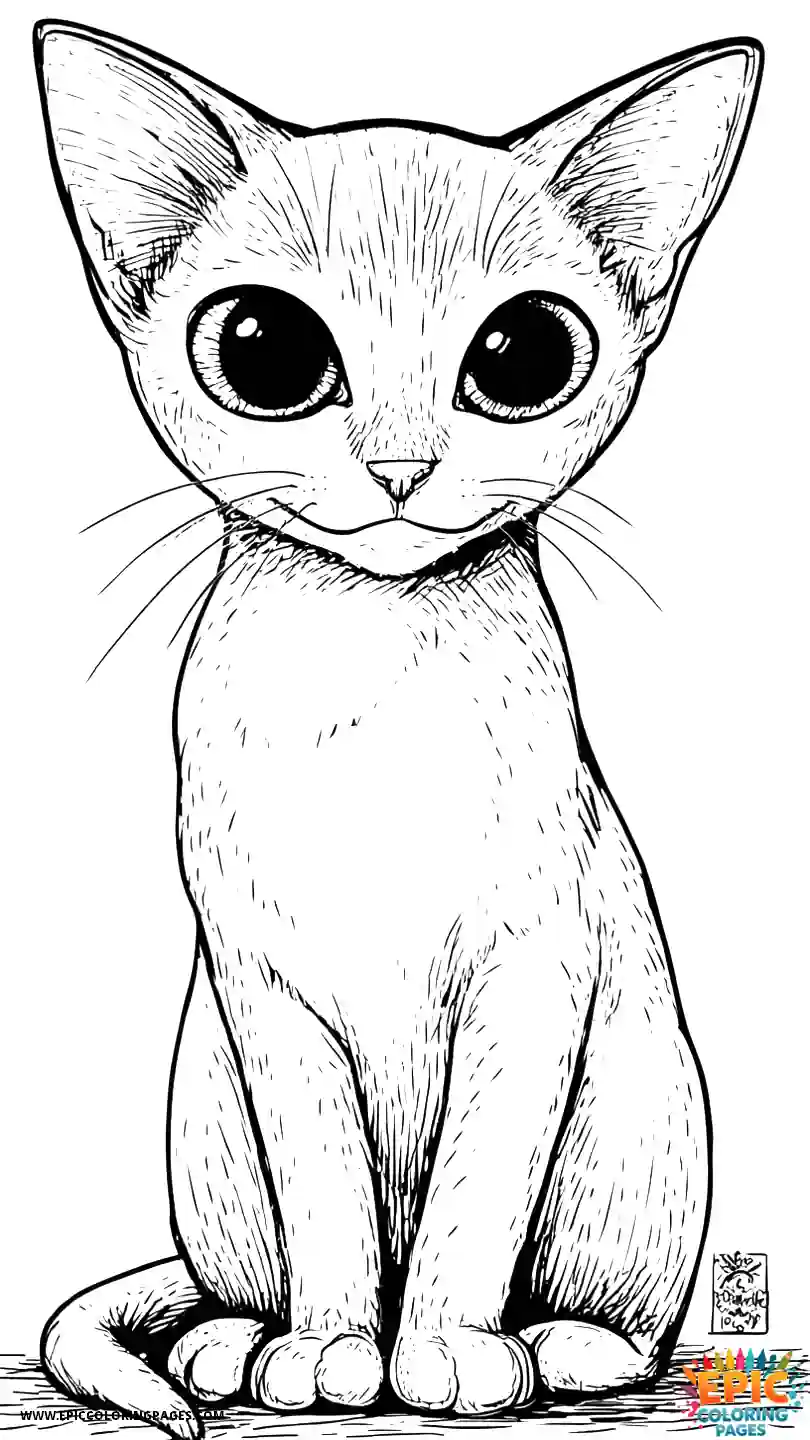 Abyssinian Cat Cute Abyssinian cat chibi in proud stance