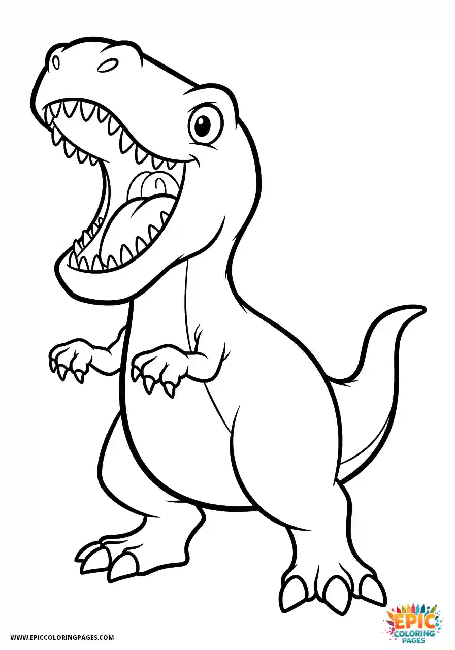 Allosaurus Cute allosaurus cartoon style excited face