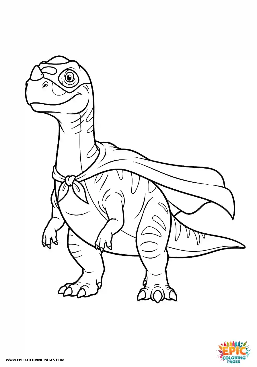 Allosaurus Simple allosaurus 3d animation style in hero cape