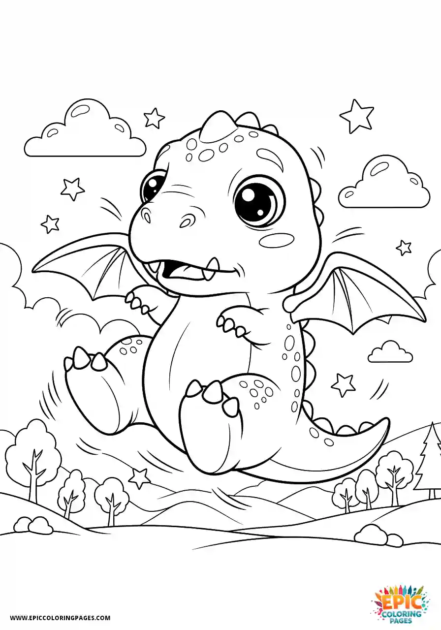 Allosaurus Simple allosaurus kawaii style flight attempt