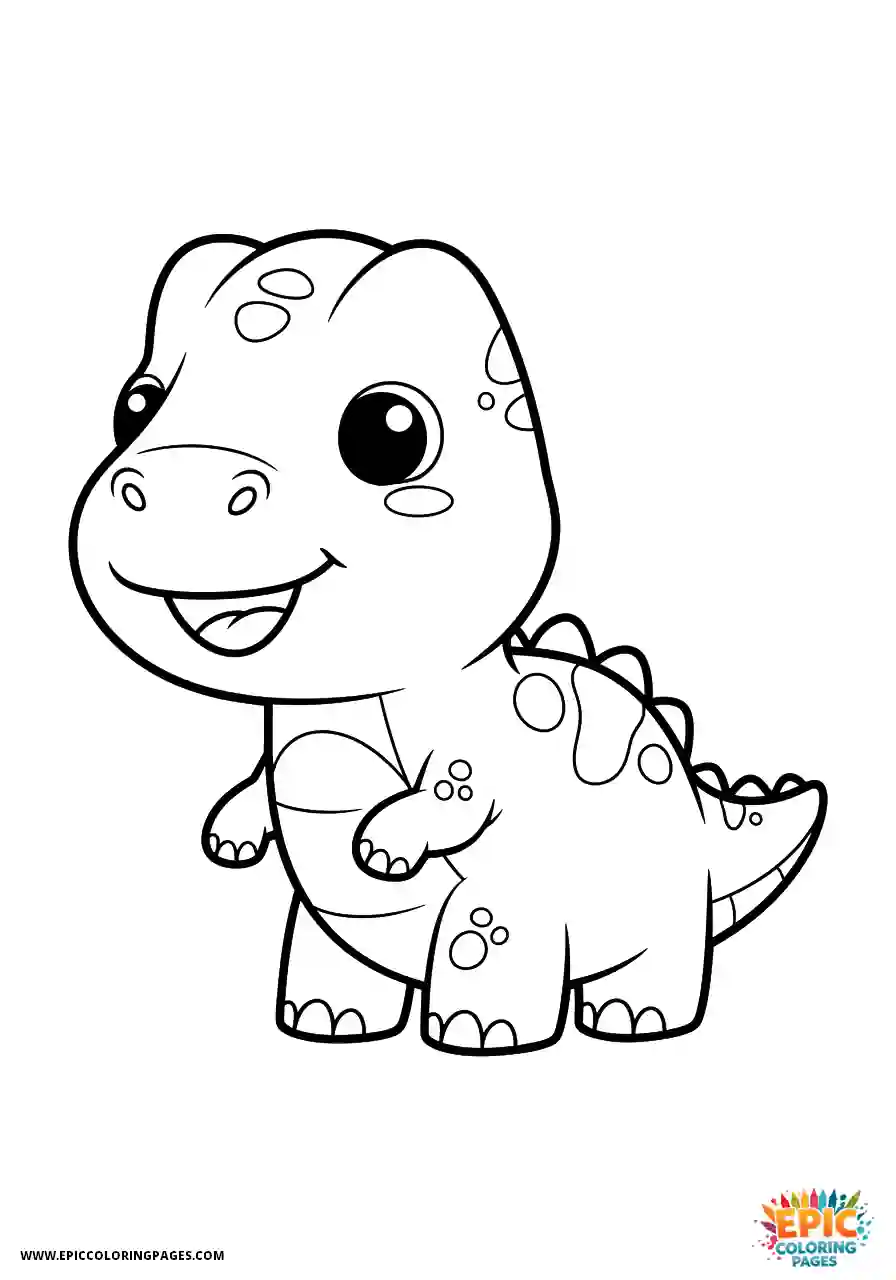 Allosaurus Simple allosaurus kawaii style smiling face