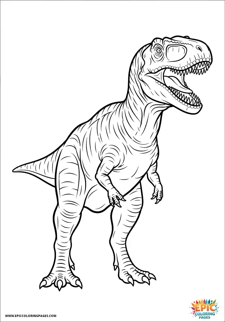 Allosaurus Simple allosaurus line art profile stance