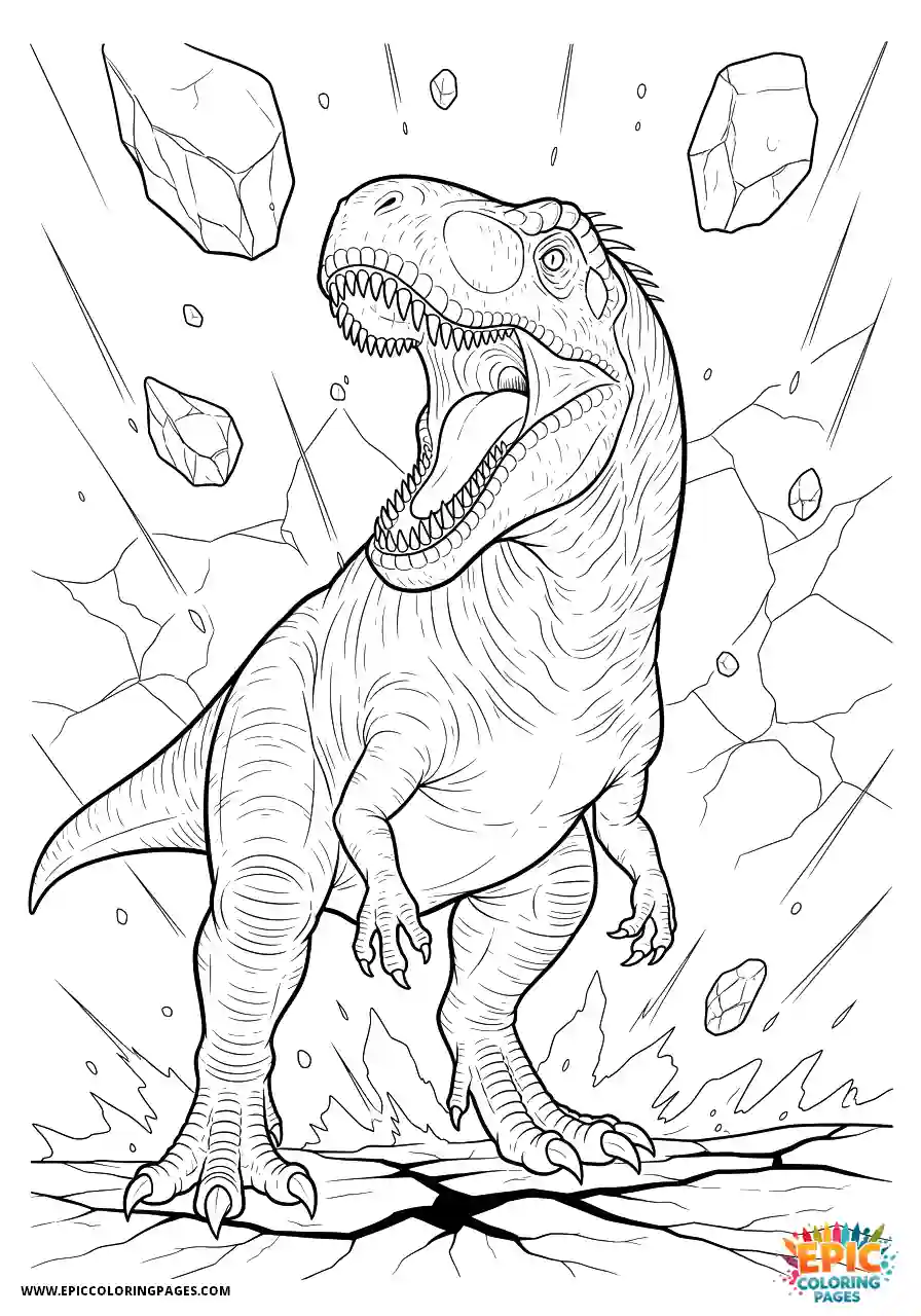 Allosaurus Simple allosaurus manga style shaking ground