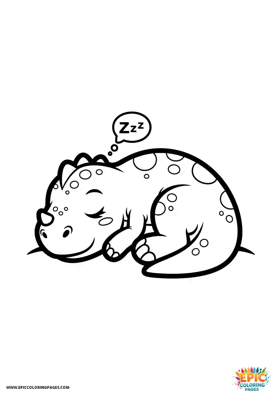 Allosaurus Simple allosaurus realistic style asleep on ground