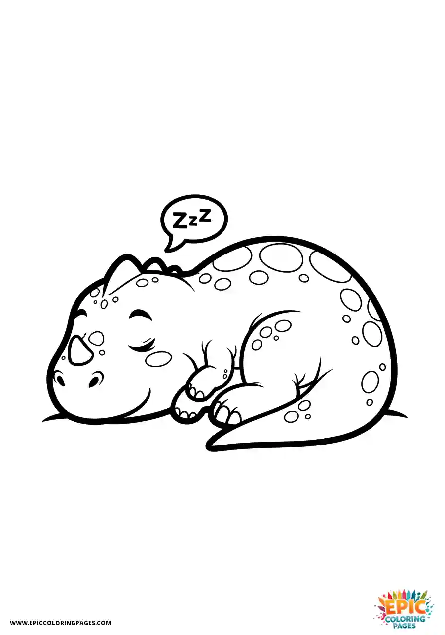 Allosaurus Simple allosaurus realistic style napping