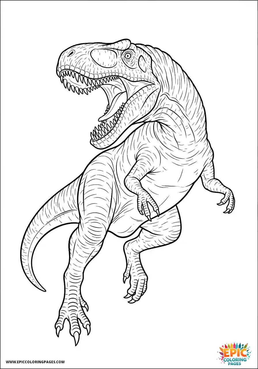 Allosaurus Simple allosaurus realistic style pouncing action