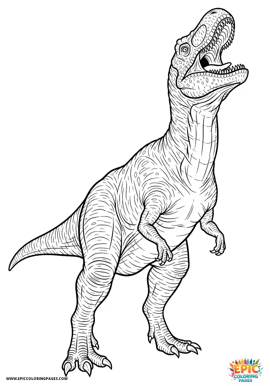Allosaurus Simple allosaurus realistic style triumphant roar