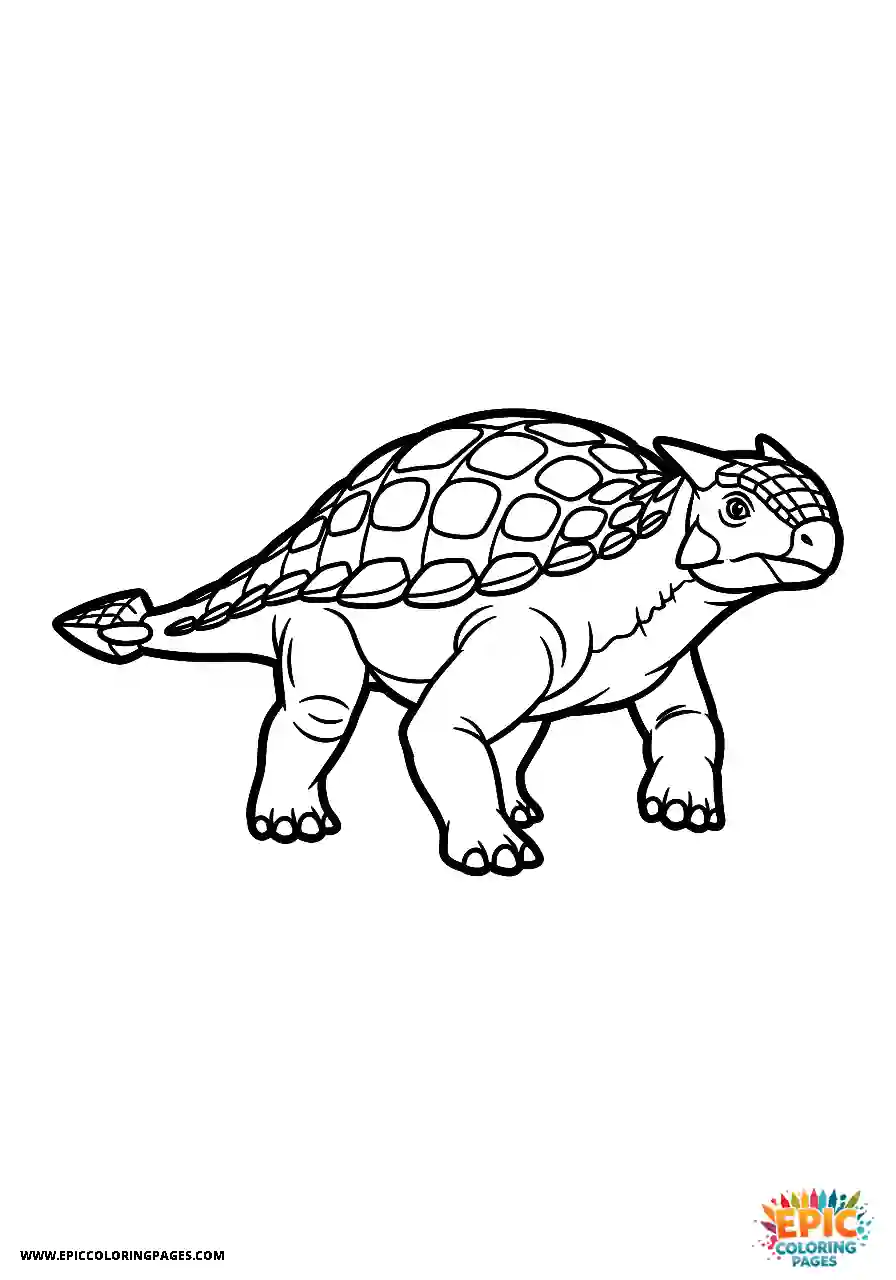 Ankylosaurus Active Realistic Style Ankylosaurus Dinosaur In A Walking Pose