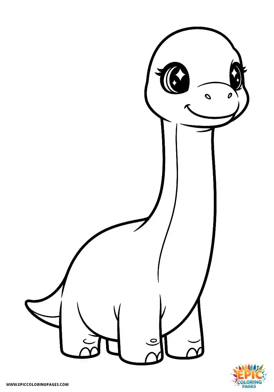 Brachiosaurus adorable brachiosaurus with large glossy eyes