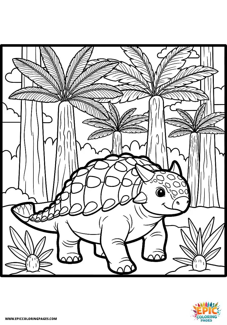 Ankylosaurus Ancient realistic style ankylosaurus in a prehistoric forest