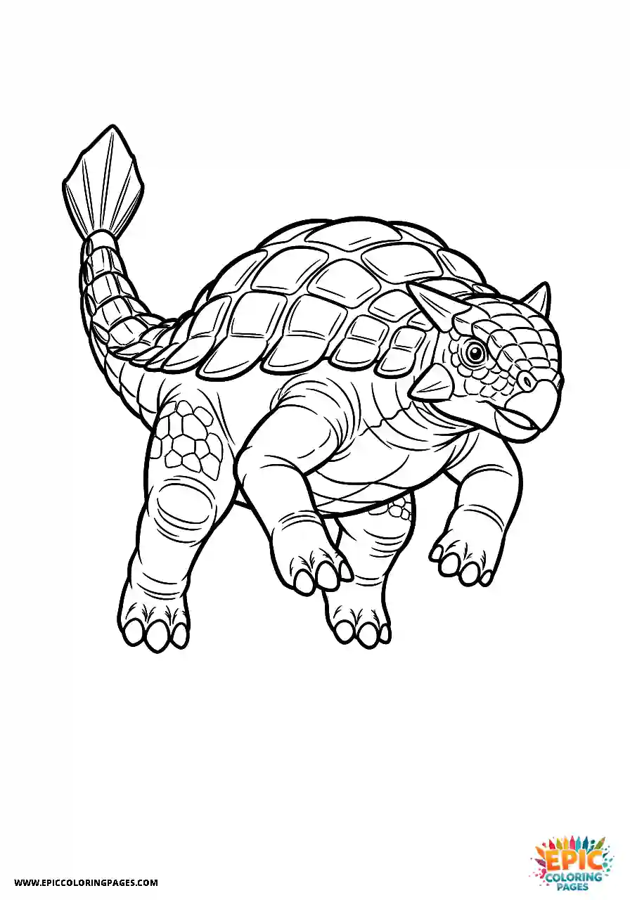 Ankylosaurus Athletic Anime Style Ankylosaurus Dinosaur In A Classic Jump Pose