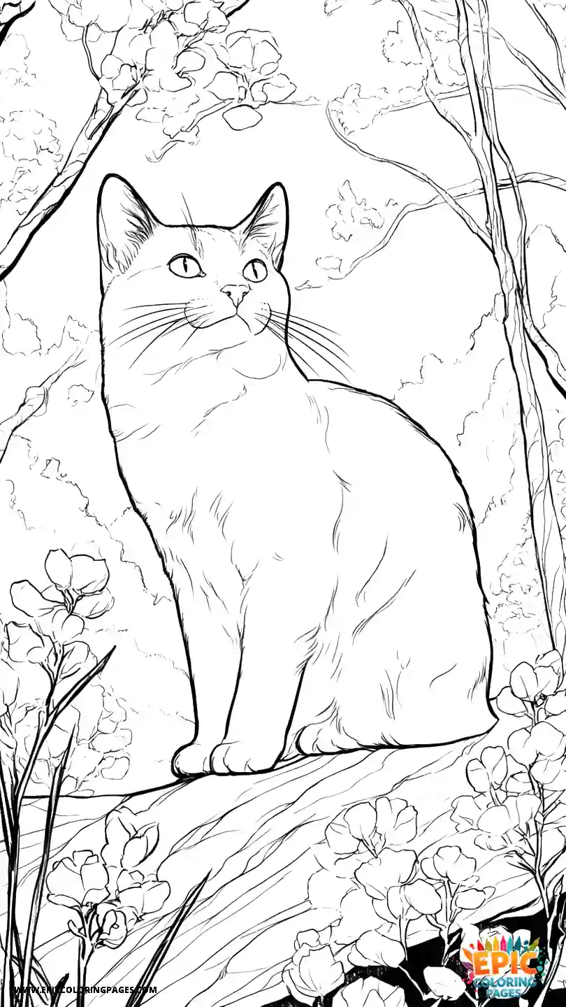 Australian Mist Cat One Australian Mist cat in manga style with an energetic expression