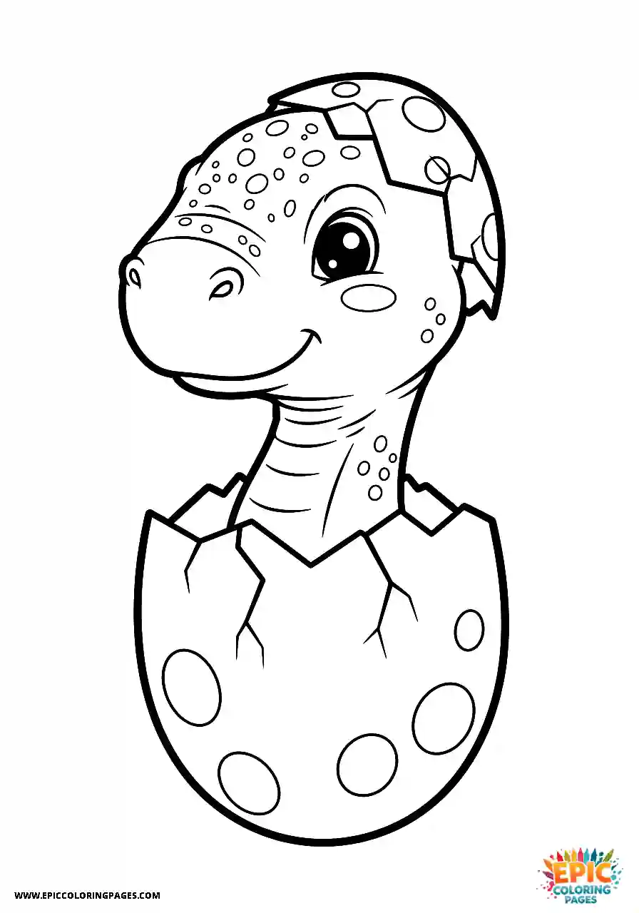 Brontosaurus Baby Brontosaurus hatching from an egg