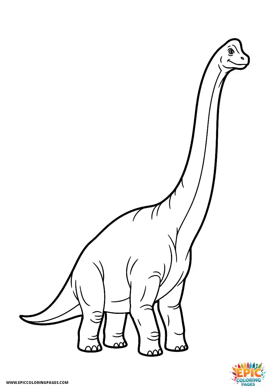 Brachiosaurus basic line art structure of a realistic brachiosaurus
