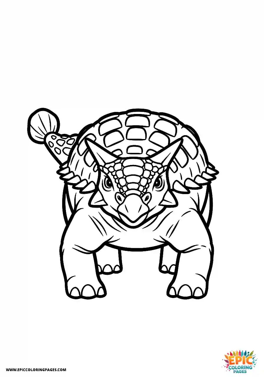 Ankylosaurus Bold Realistic Style Ankylosaurus Dinosaur Facing The Front