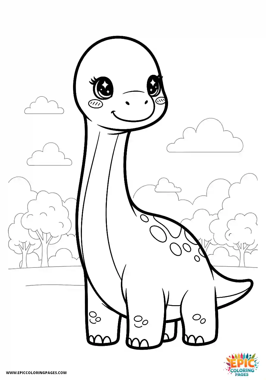 Brachiosaurus brachiosaurus with bright rosy cheeks