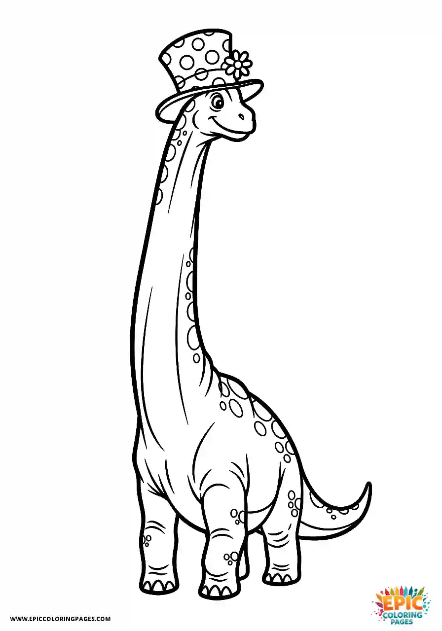 Brachiosaurus brachiosaurus donning a comical hat