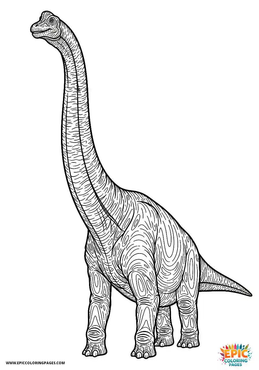 Brachiosaurus brachiosaurus with intricate details of scales
