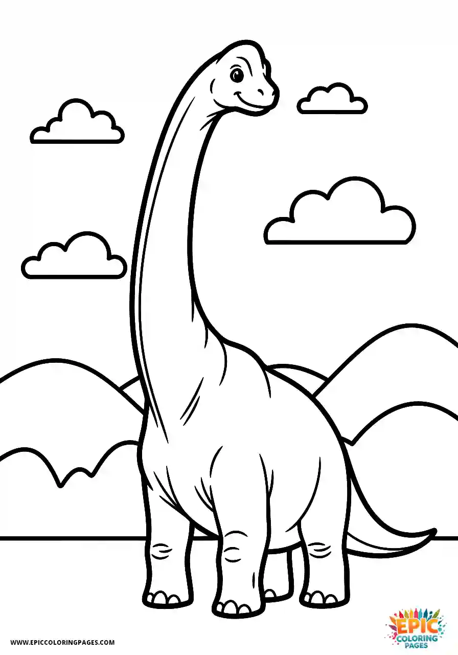 Brachiosaurus brachiosaurus posed against a simple background
