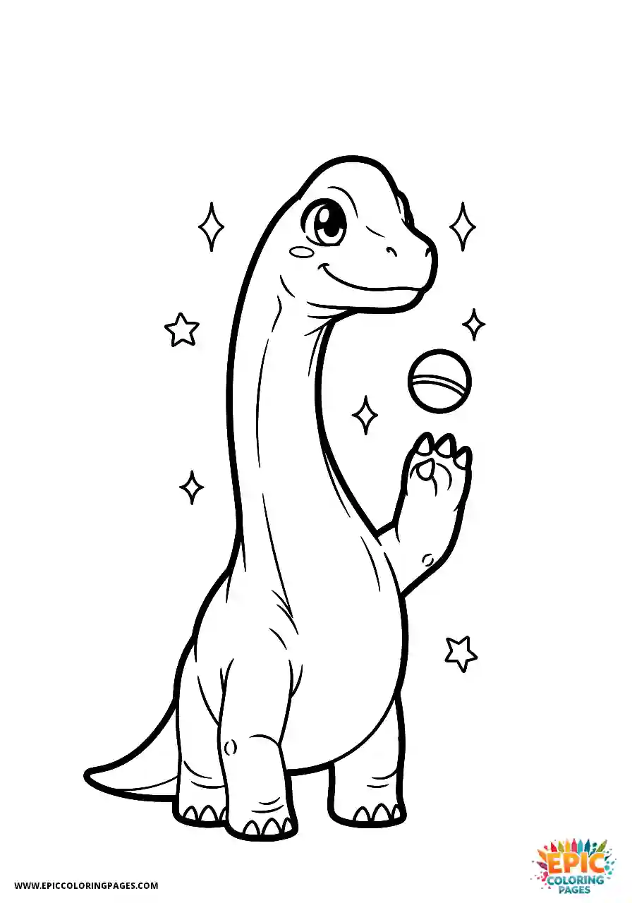 Brachiosaurus brachiosaurus striking a classic gacha character pose
