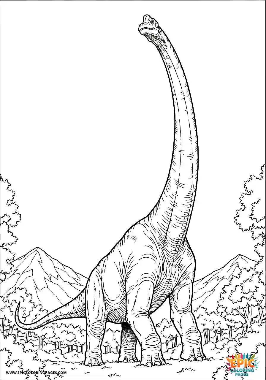 Brachiosaurus brachiosaurus viewed from below in a dramatic manga style